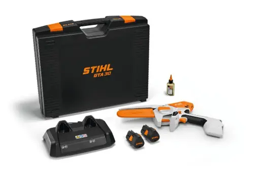 [GA05 011 6910] kettingzaag STIHL GTA 30, MET 2X AS 2 ACCU EN AL 5-2 LADER 